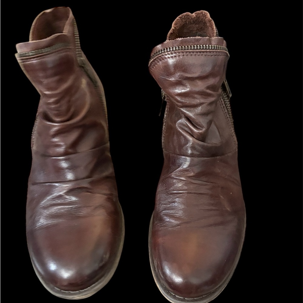 Miz Mooz Luna Rich Brown Ankle Booties - Picture 8 of 9